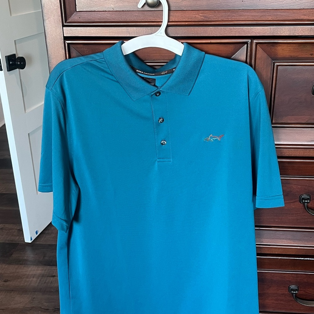 Greg Norman Teal Polo Shirt